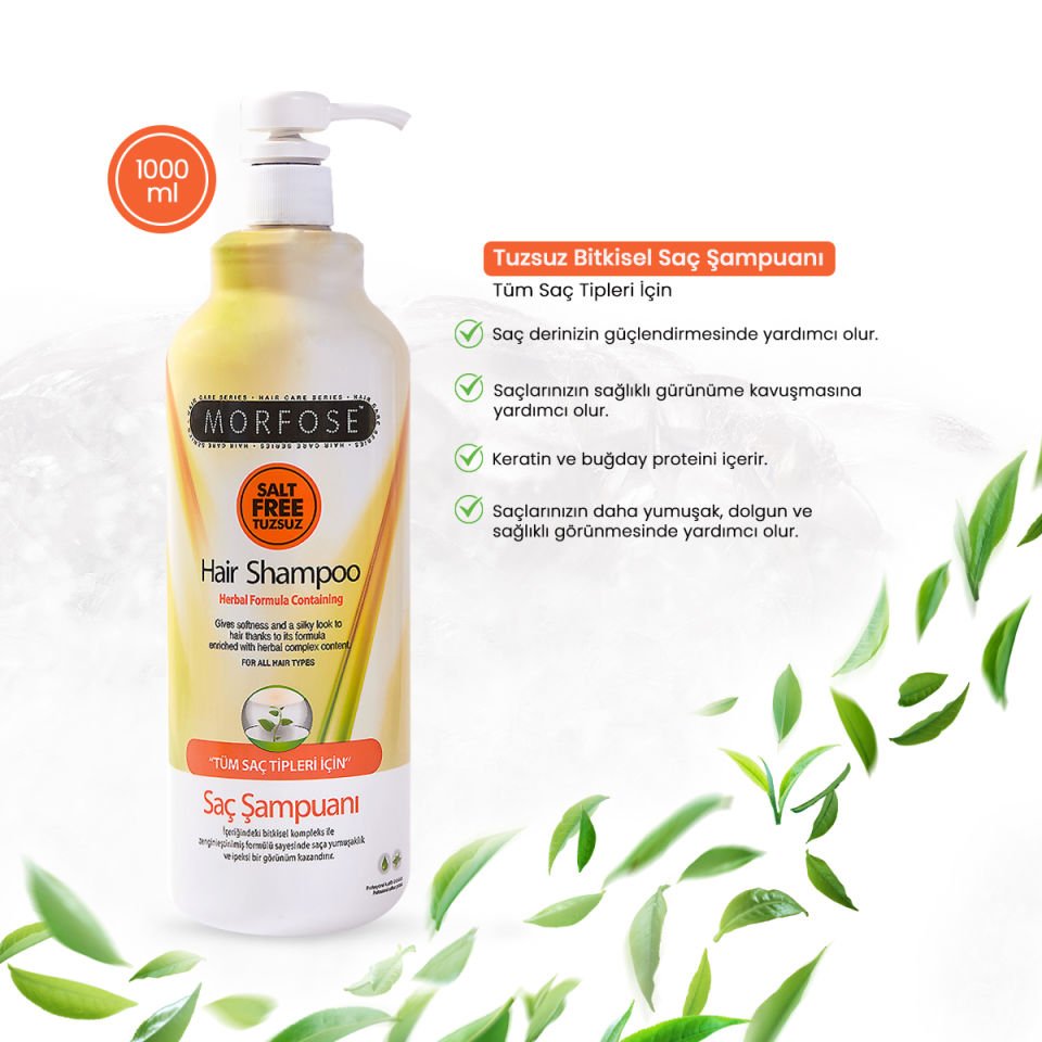 MORFOSE SAÇ ŞAMPUANI BİTKİSEL TUZSUZ 1000 ML