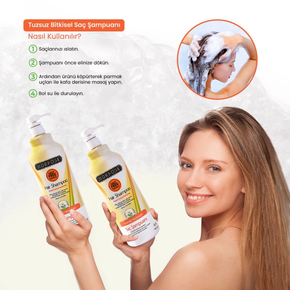 MORFOSE SAÇ ŞAMPUANI BİTKİSEL TUZSUZ 1000 ML